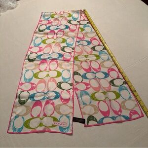 Vintage like new Coach Colorful Signature Print Scarf, matching items available